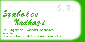 szabolcs nadhazi business card