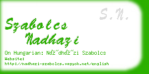 szabolcs nadhazi business card